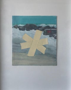 Asterisk, Acrylique, Peinture, Toile, Tapis, Turquoise, Abstrait, Venise, Écume de mer
