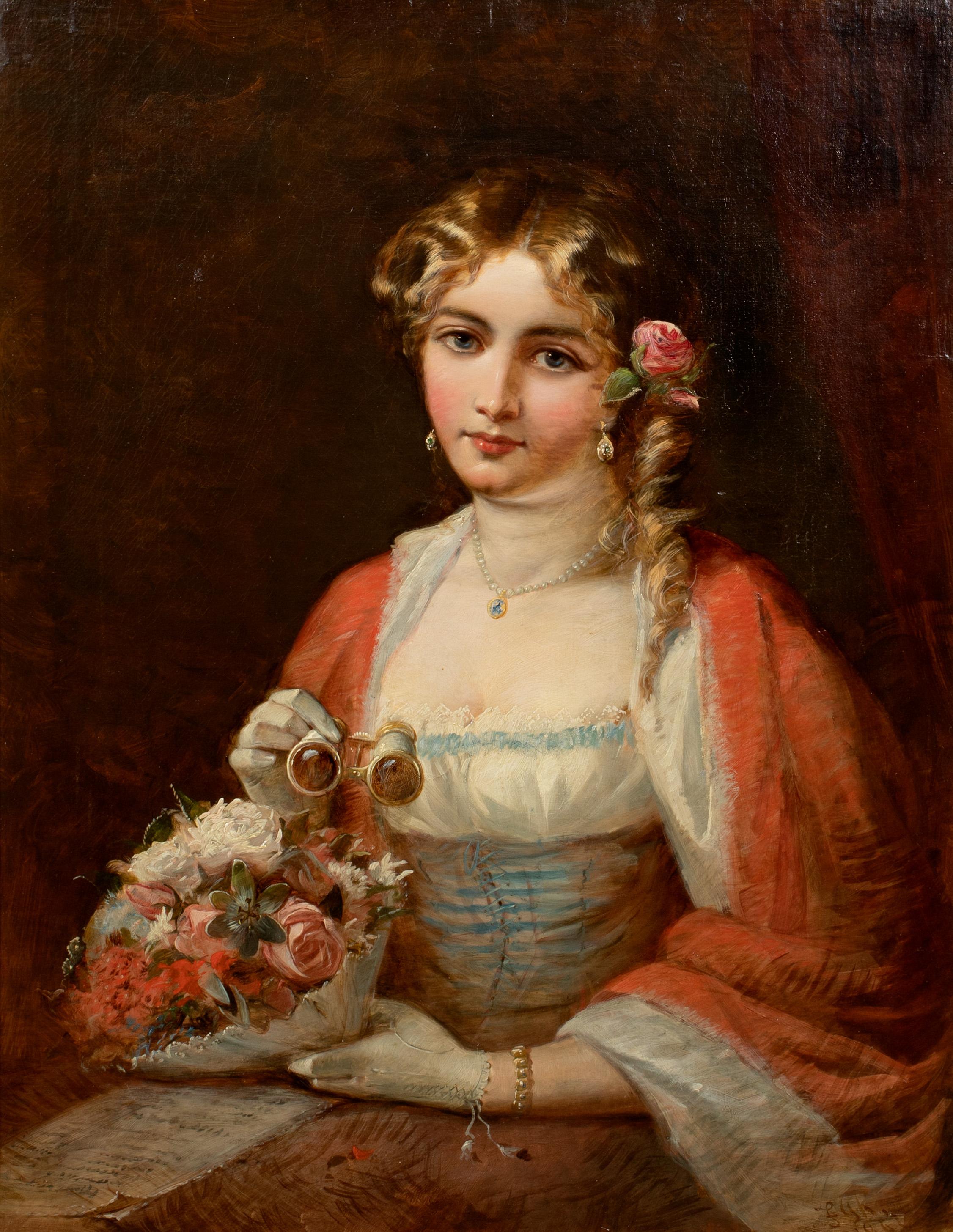 Unknown Portrait Painting - At The Opera, 19th Century 