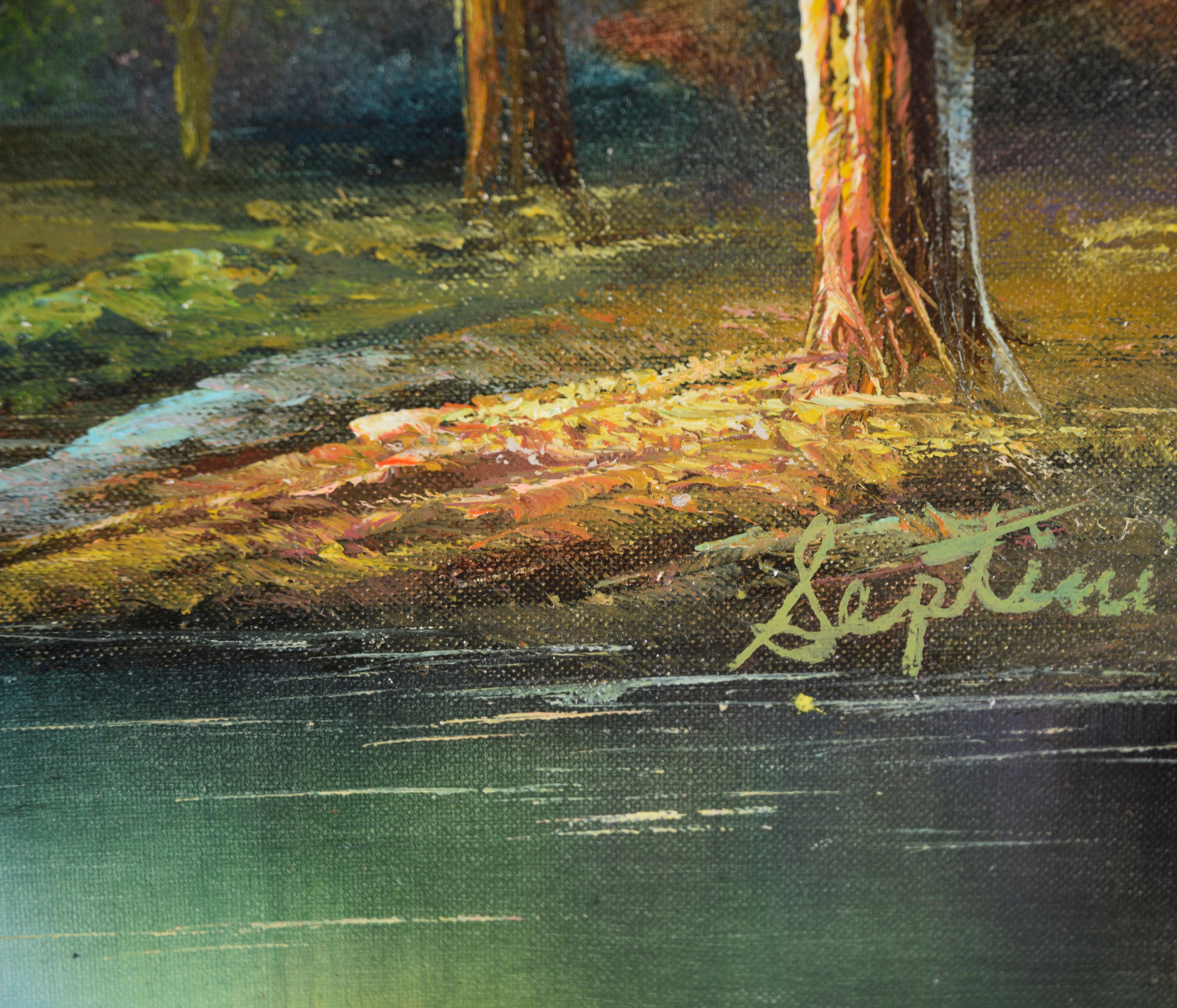 At The Waters Edge - Olio originale su tela in vendita 2