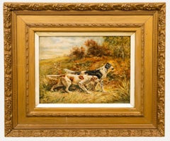 Attrib. A. Jules - Framed Early 20th Century Oil, Sporting Dogs in a Landscape