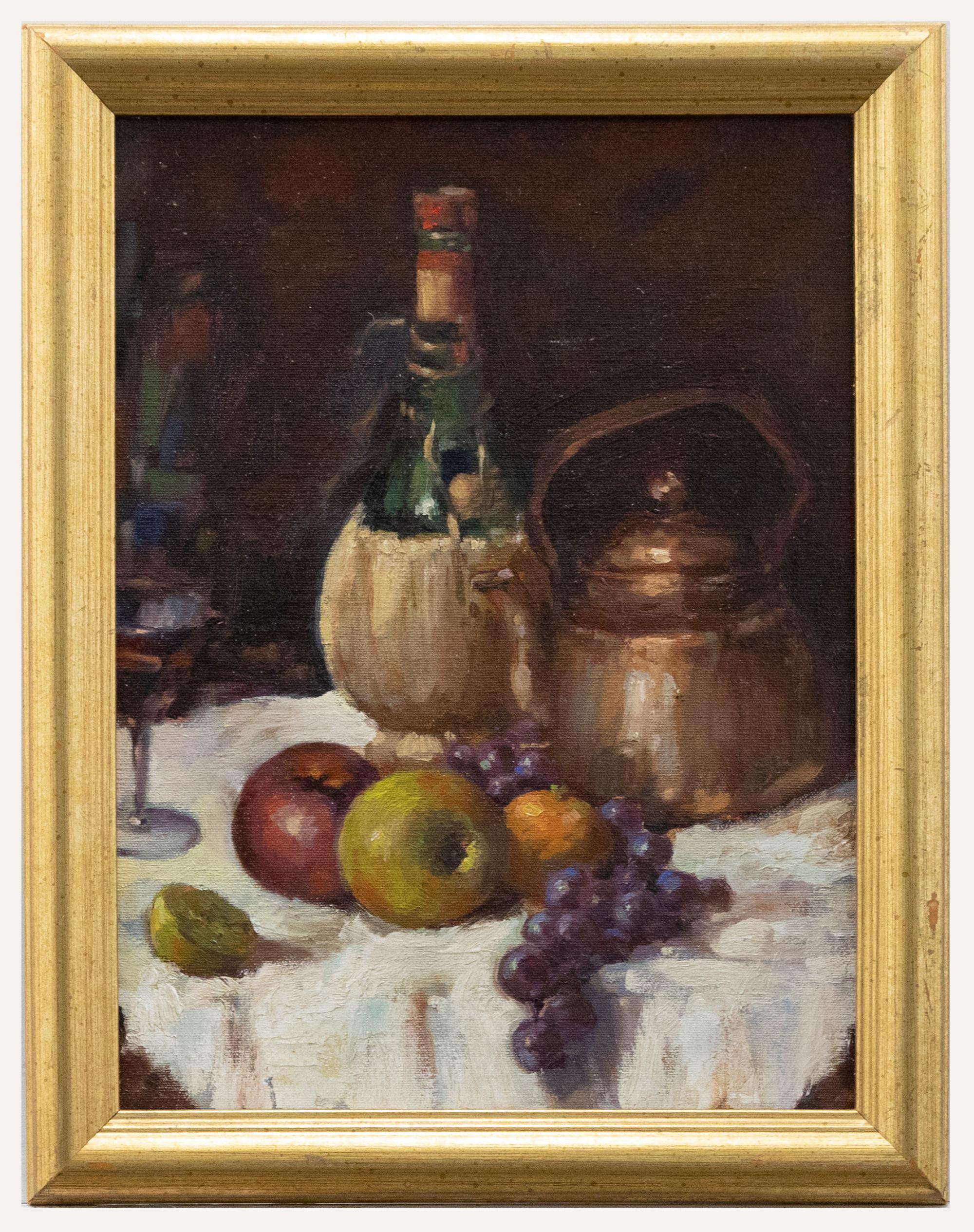 Unknown Still-Life Painting - Attrib. Anna Airy RI, ROI (1882-1964) - Framed Oil, Still Life with Fruit