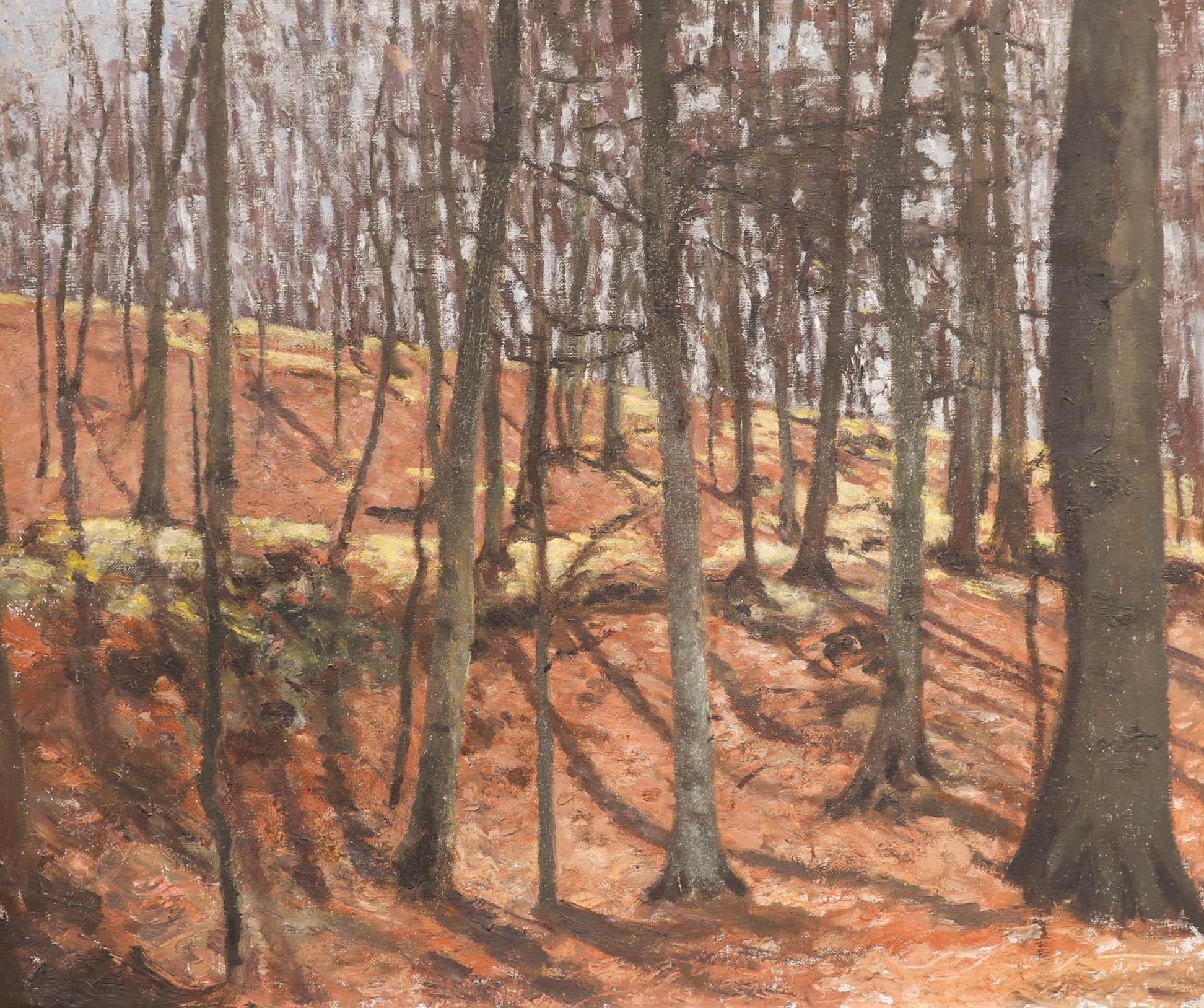 Zuschreibung Bernhard Sickert (1862-1932) - Öl, Buchenholz im Frühling – Painting von Unknown