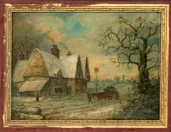 Antique Attrib. Christopher Mark Maskell (1849-1933) - Oil, Village in Winter