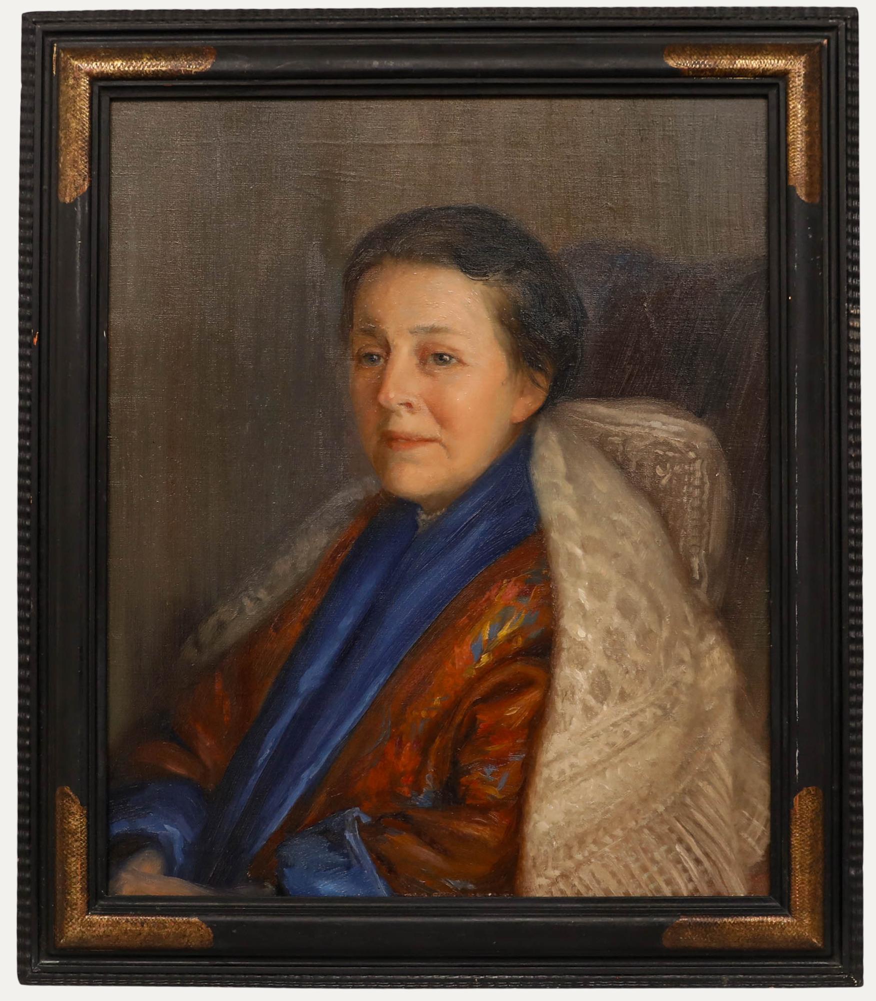 Unknown Portrait Painting - Attrib. Donald Wood (1889-1953) - Oil, Portrait of the Artist's Mother
