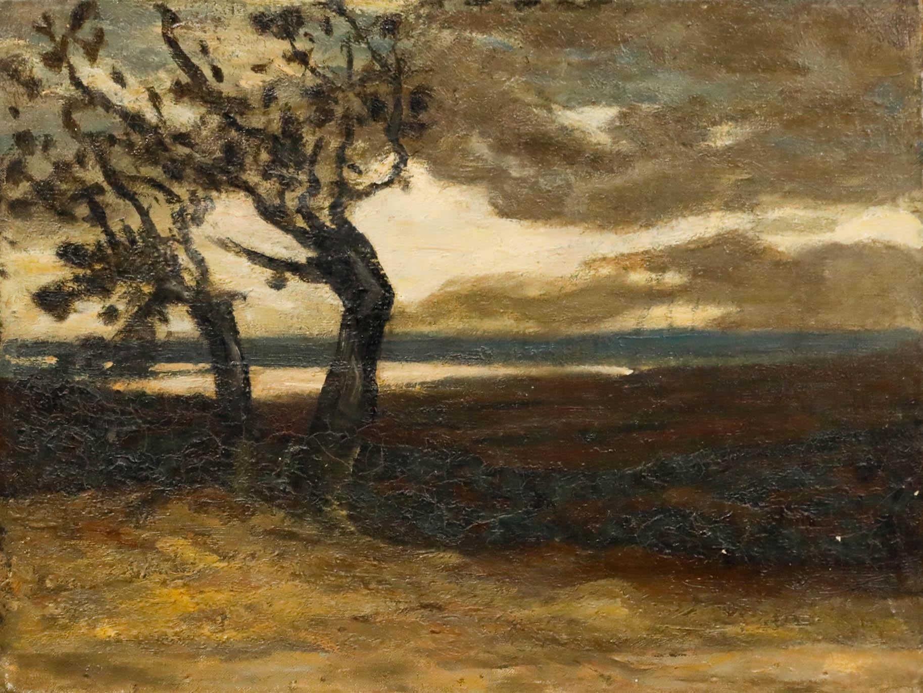 Attribut. Edwin Nichol (1855-1923) - Frühes 20. Jahrhundert Öl, Windgepeitschte Bäume – Painting von Unknown