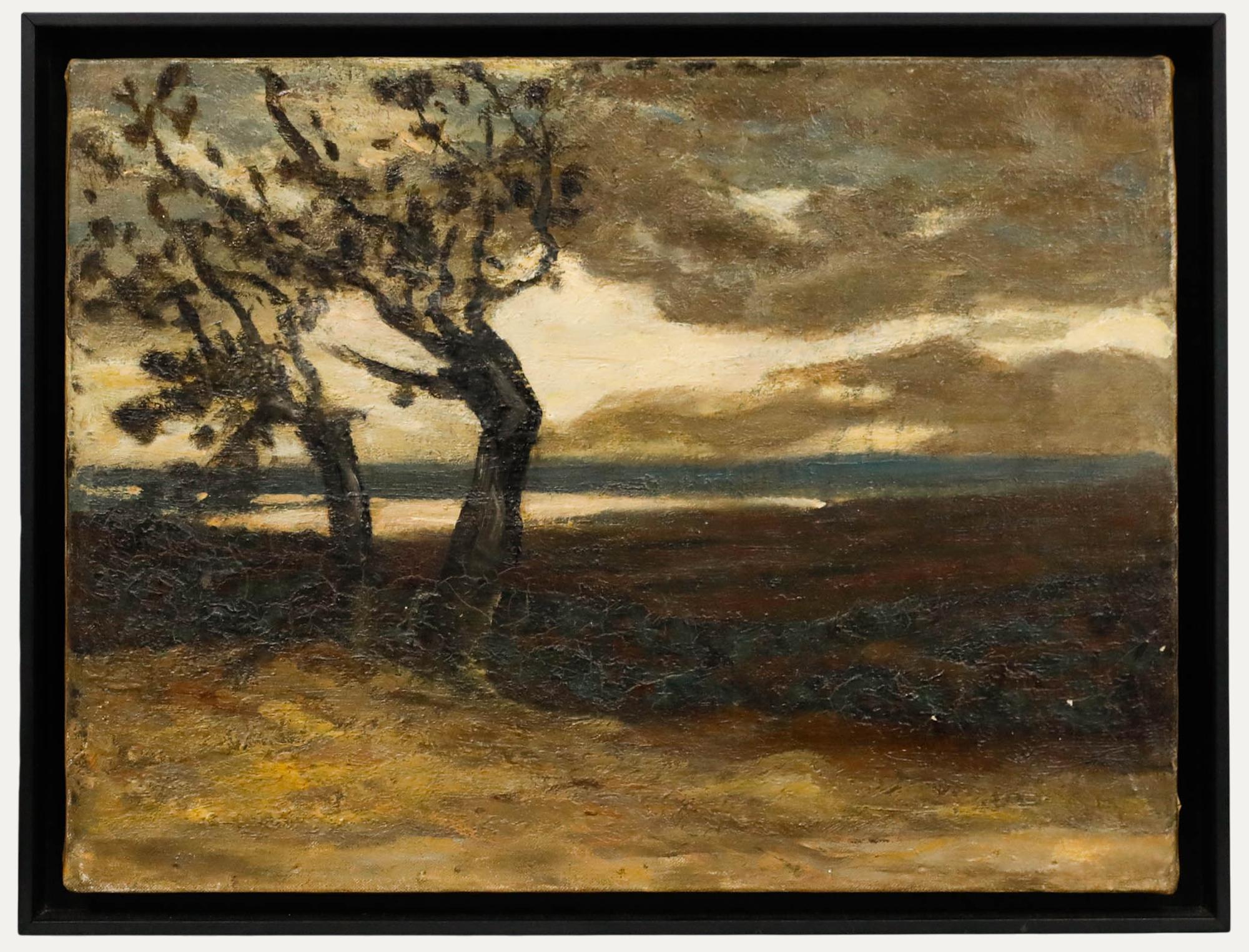 Attrib. Edwin Nichol (1855-1923) - Early 20th Century Oil, Windswept Trees