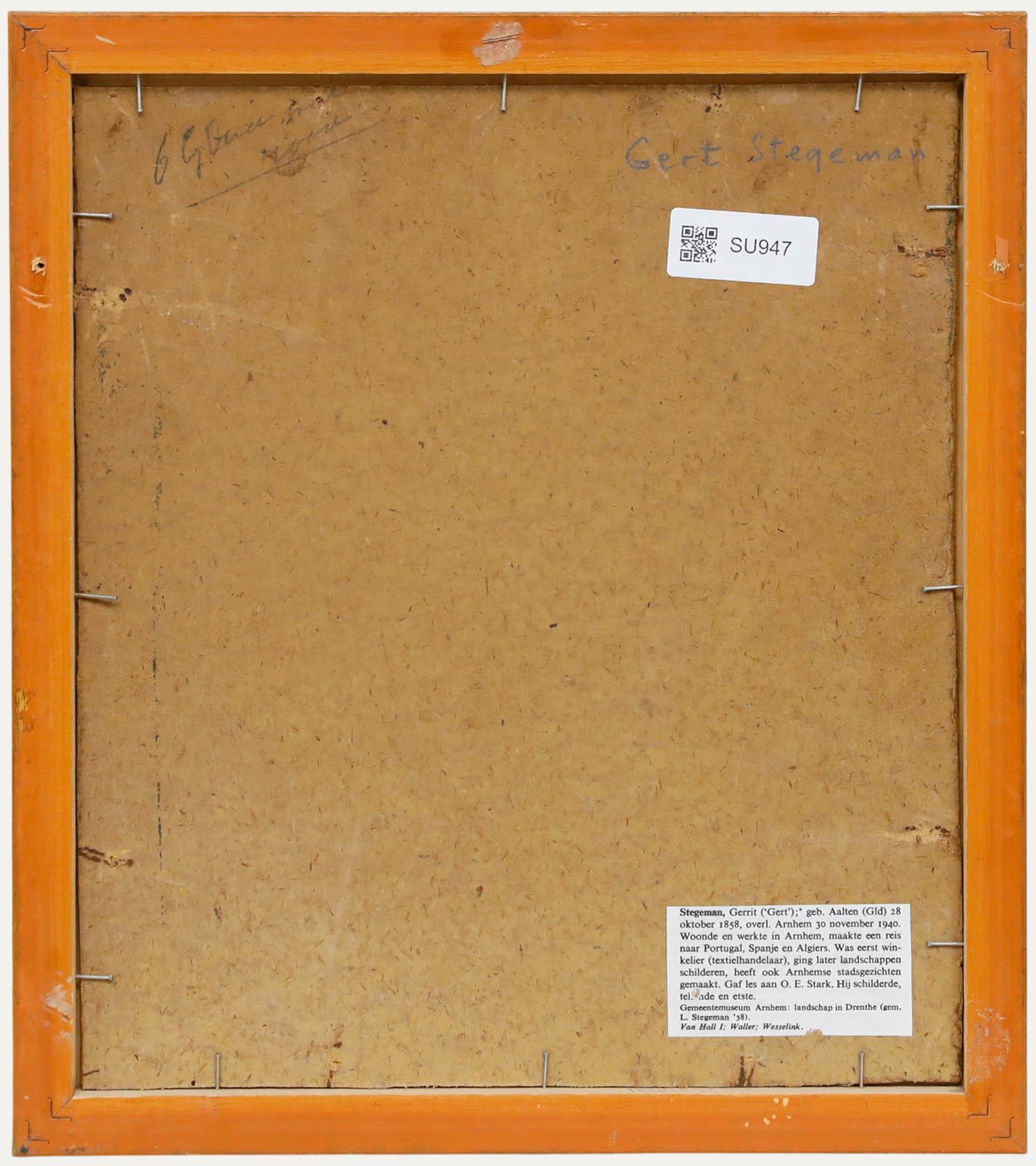 Attribué. Gerrit Stegeman (1858-1940) - Début du 20e siècle Huile, Scène de rue - Marron Figurative Painting par Unknown