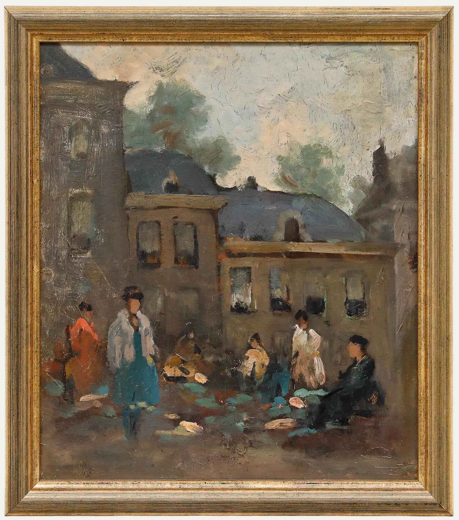 Attribut. Gerrit Stegeman (1858-1940) - Anfang 20. Jahrhundert Öl, Straßenszene