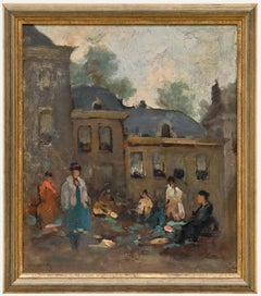 Attribut. Gerrit Stegeman (1858-1940) - Anfang 20. Jahrhundert Öl, Straßenszene