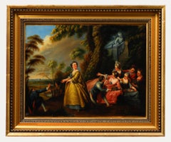 Attrib. Harriet Searbrough - 19th Century Oil, Fête Champêtre