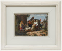 Attrib. Ivan Aleksandrovich Koslov (b.1920) - 1956 Oil, Gathering Potatoes