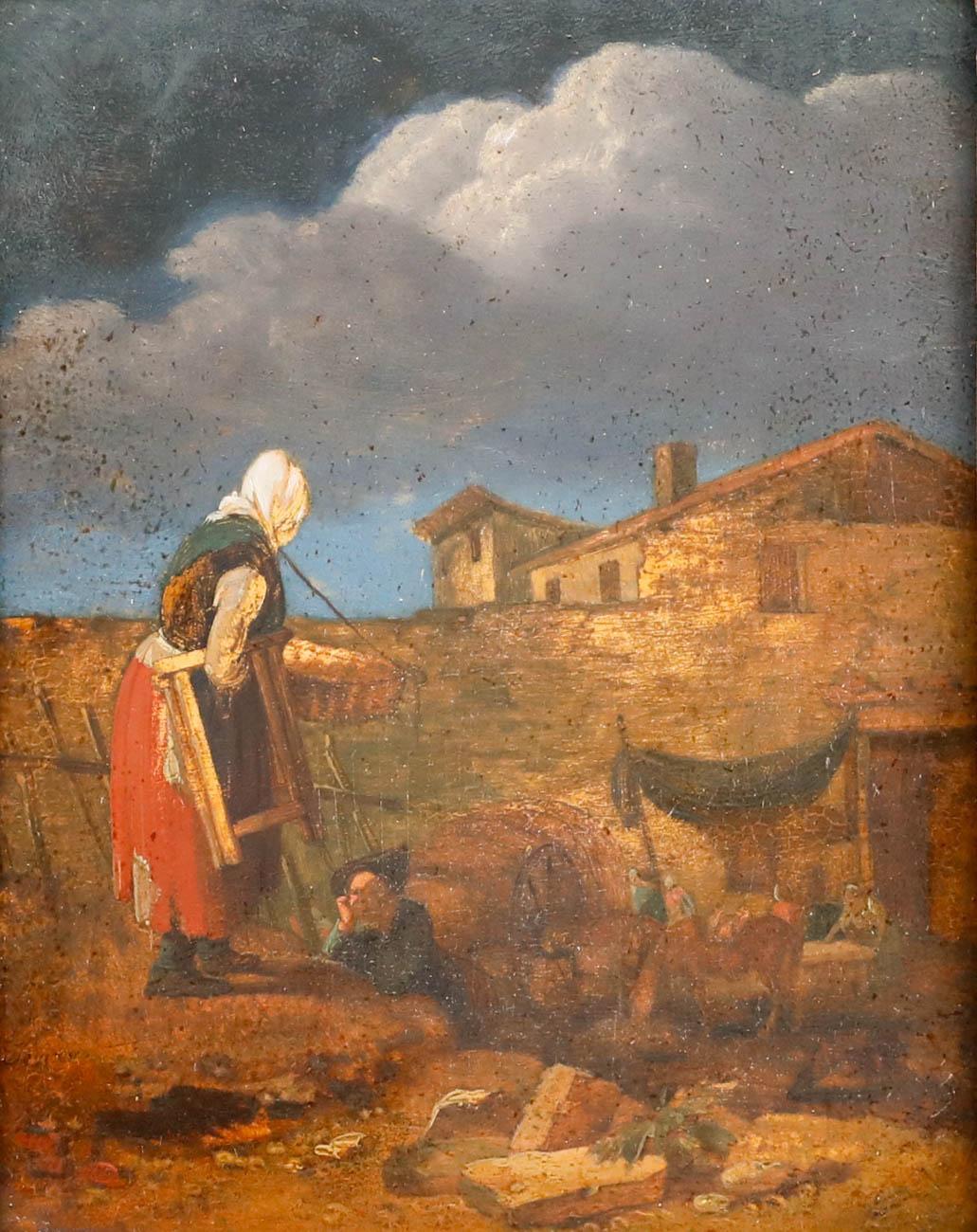 Attribut. Jacques Albert Senave (1758-1829) - Öl, Figuren auf dem Markt – Painting von Unknown