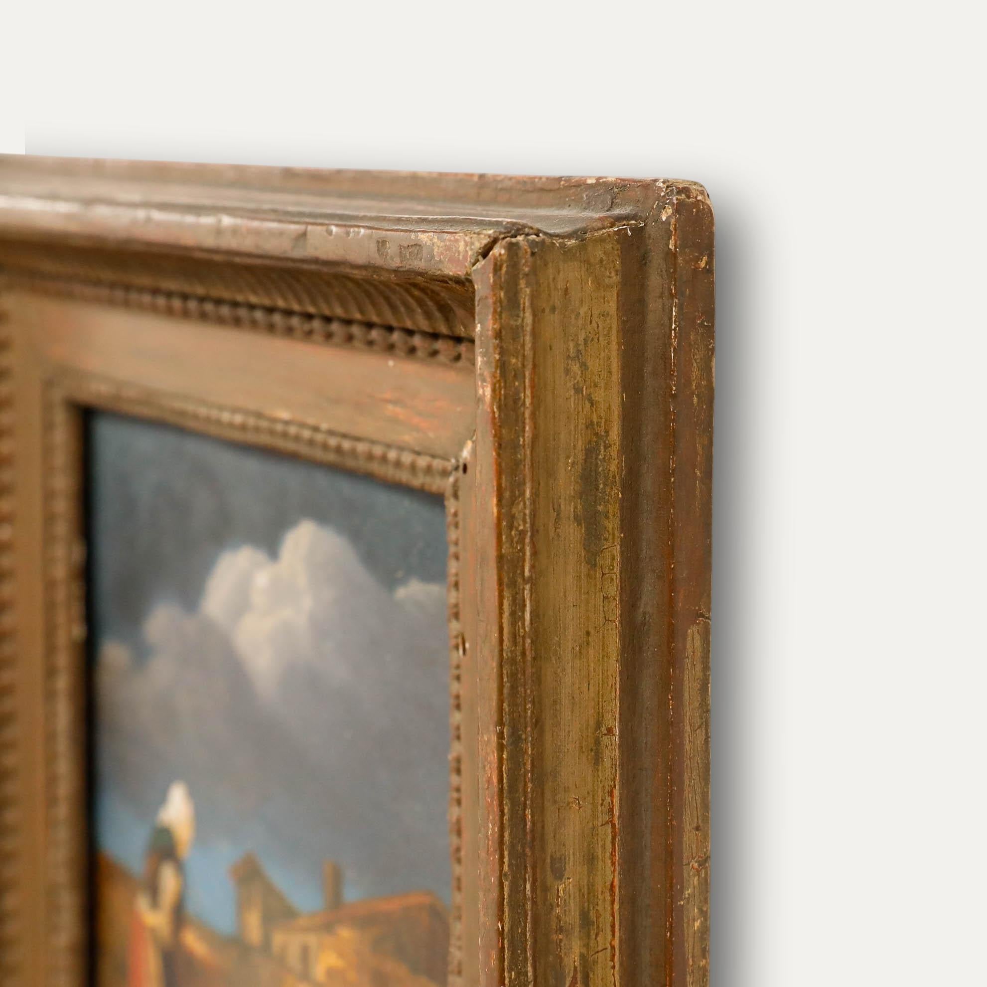Attribut. Jacques Albert Senave (1758-1829) - Öl, Figuren auf dem Markt im Angebot 1