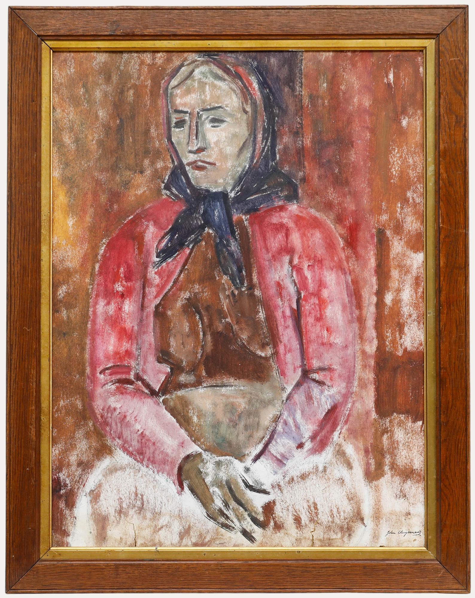 Portrait Painting di Unknown - Attribuire. John Cluysenaar (1899-1986) - Olio della metà del XX secolo, Studio di Sibilla