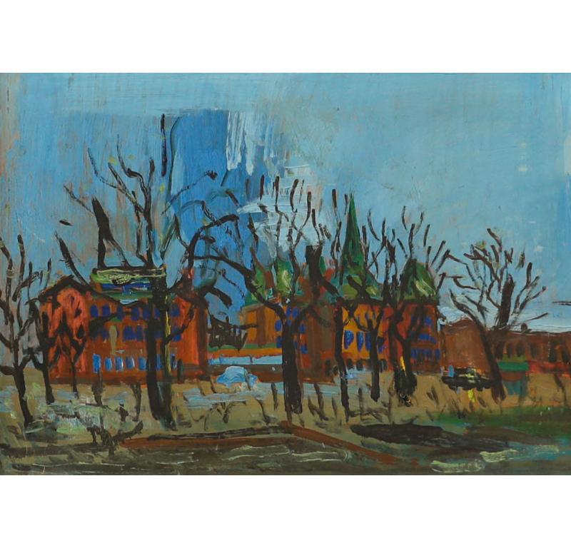 Attribué. Lars Herder (1923-1976) - École suédoise, Hiver à Helsingborg - Painting de Unknown