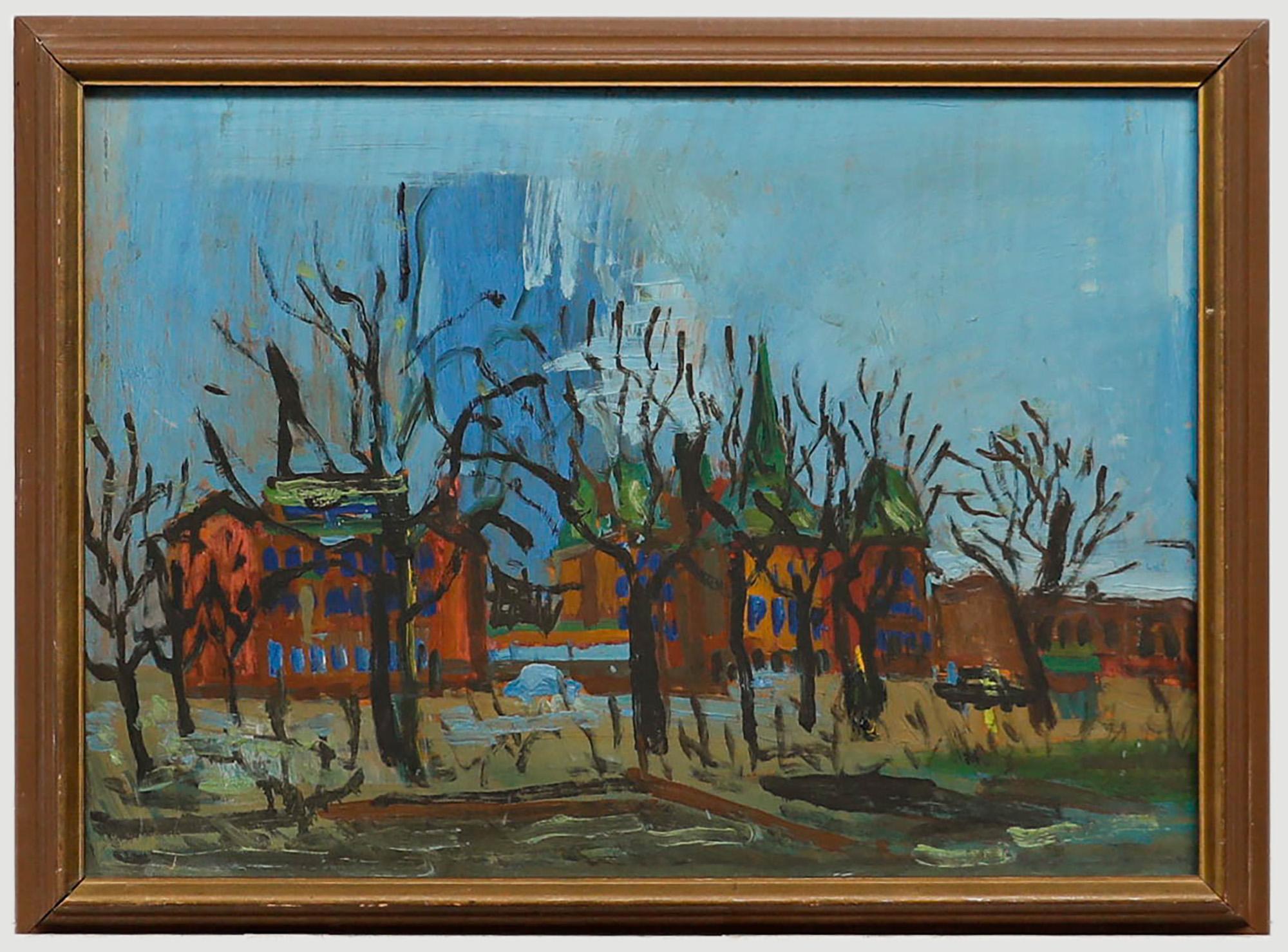 Attribut. Lars Herder (1923-1976) – Schwedische Schule, Öl, Winter in Helsingborg, Lars Herder