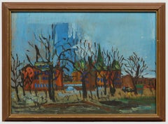 Attrib. Lars Herder (1923-1976) - Swedish School Oil, Winter in Helsingborg