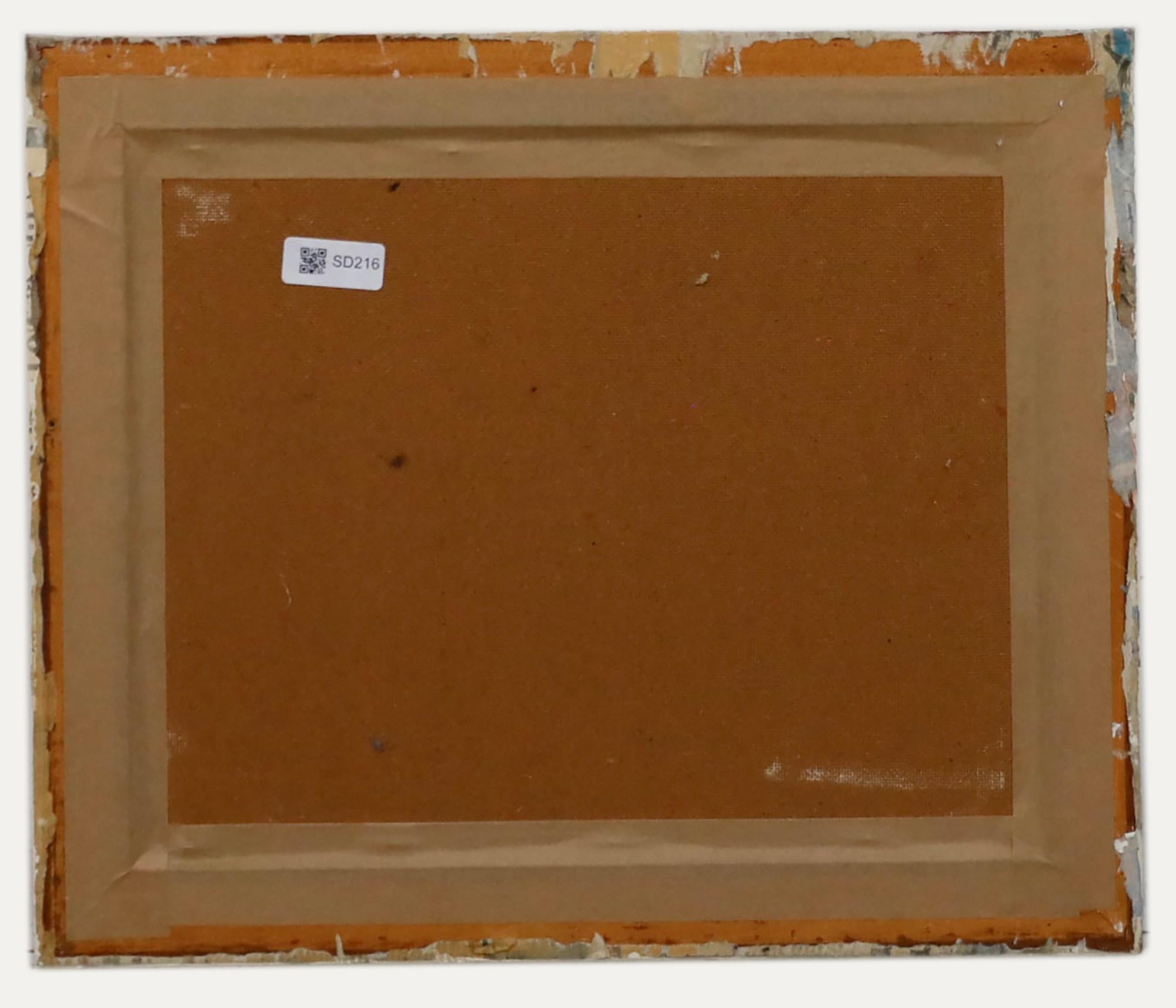 Attribuire. Paul W. Ozere - Olio contemporaneo, Tagliare il prato - Portrait Painting Grigio di Unknown