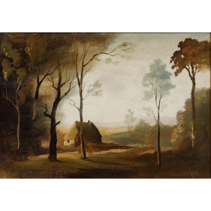 Attribut. Philip Hugh Padwick ROI RBA (1876-1958) - Gerahmtes Öl, Keeper's Cottage – Painting von Unknown