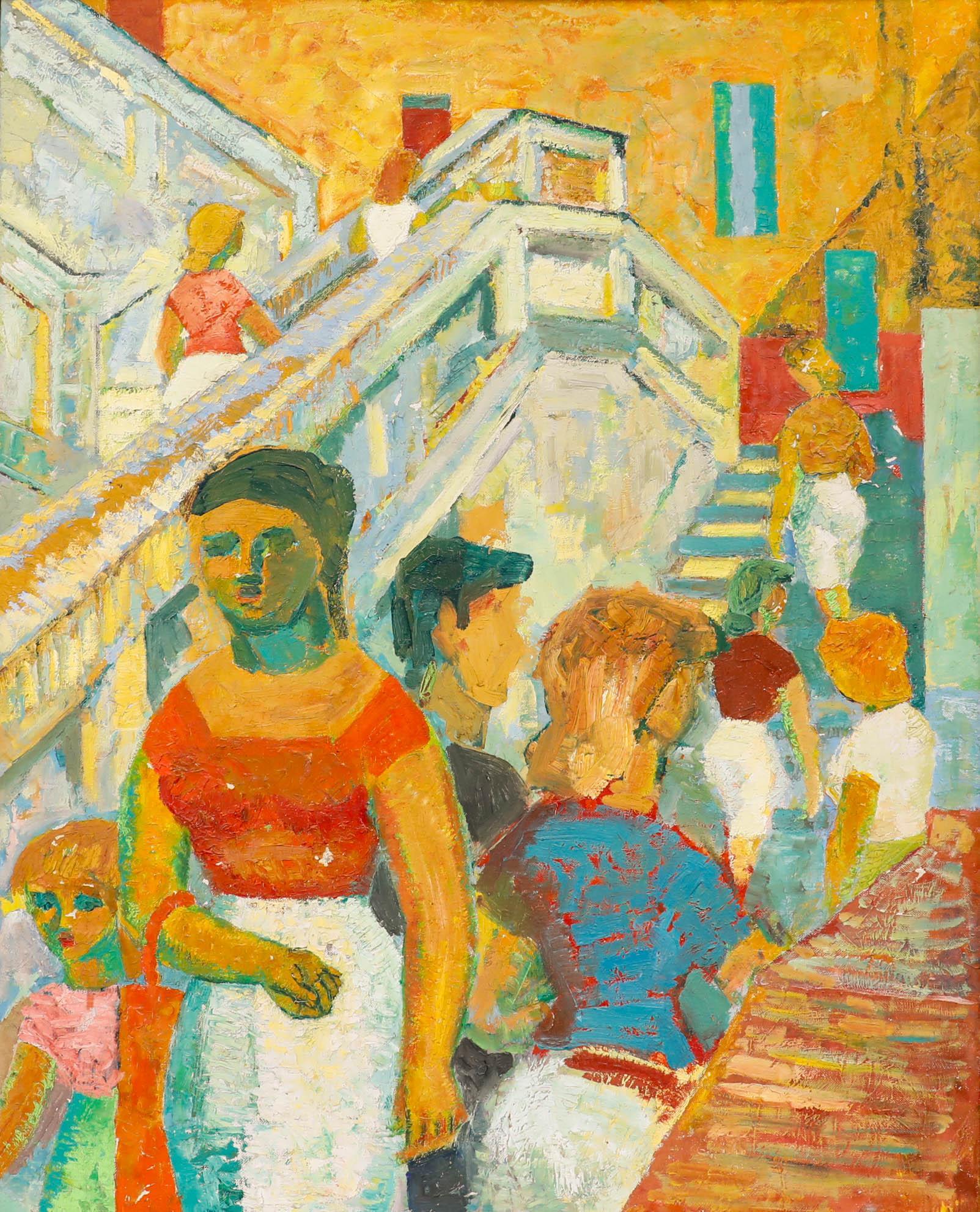 Attribuire. Pierre Lacroux (1909-1993) - Olio incorniciato, Passi di città - Painting di Unknown