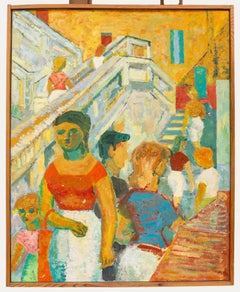 Attribut. Pierre Lacroux (1909-1993) - Gerahmtes Öl, Stufen der Stadt