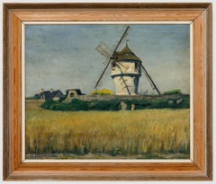 Attribuire. Rafael Llimona Benet (1896-1957) - 1938 Olio, Il mulino a vento in estate
