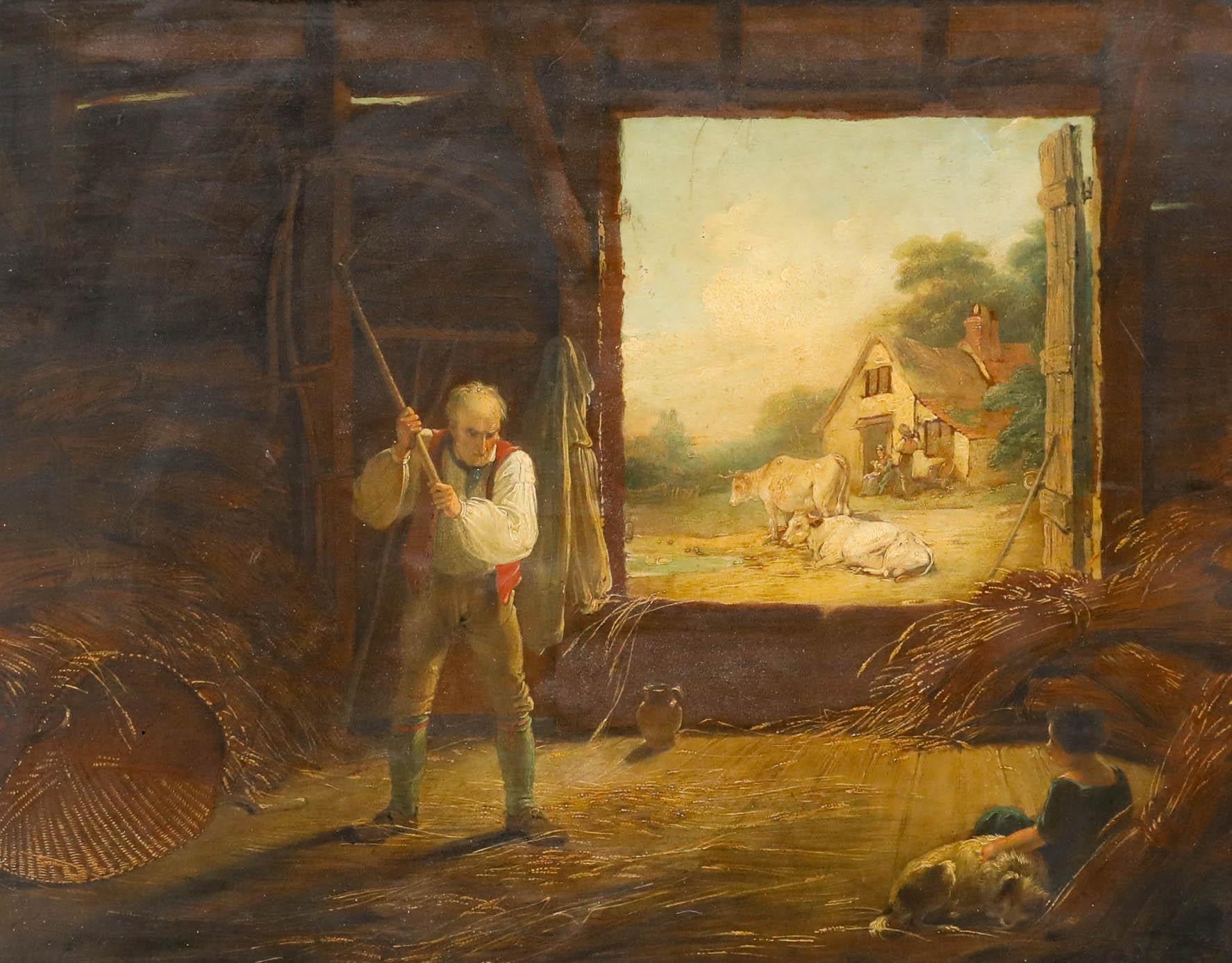 Attrib Richard Westhall (1765-1836) - Early 19th Century Oil, After the Harvest - Painting by Unknown