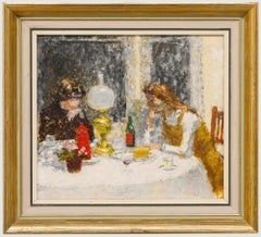 Attrib. Stuart Ray (1916-1985) - Framed Oil, Conversation After Supper
