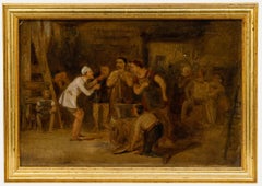 Attrib. Thomas Webster - Oil, A Barber Telling News of Arthur's Death