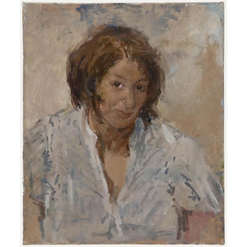 Attribut. Tom Coates RBA (1941-2023) - Zeitgenössisches Öl, Porträt einer Frau