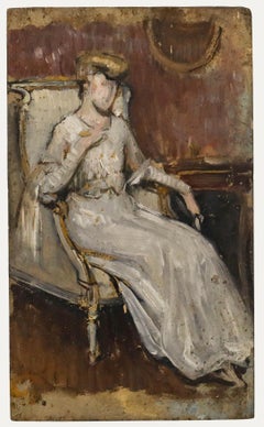 Attrib. William Laparra (1873-1920) - Oil, Portrait of a Seated Lady