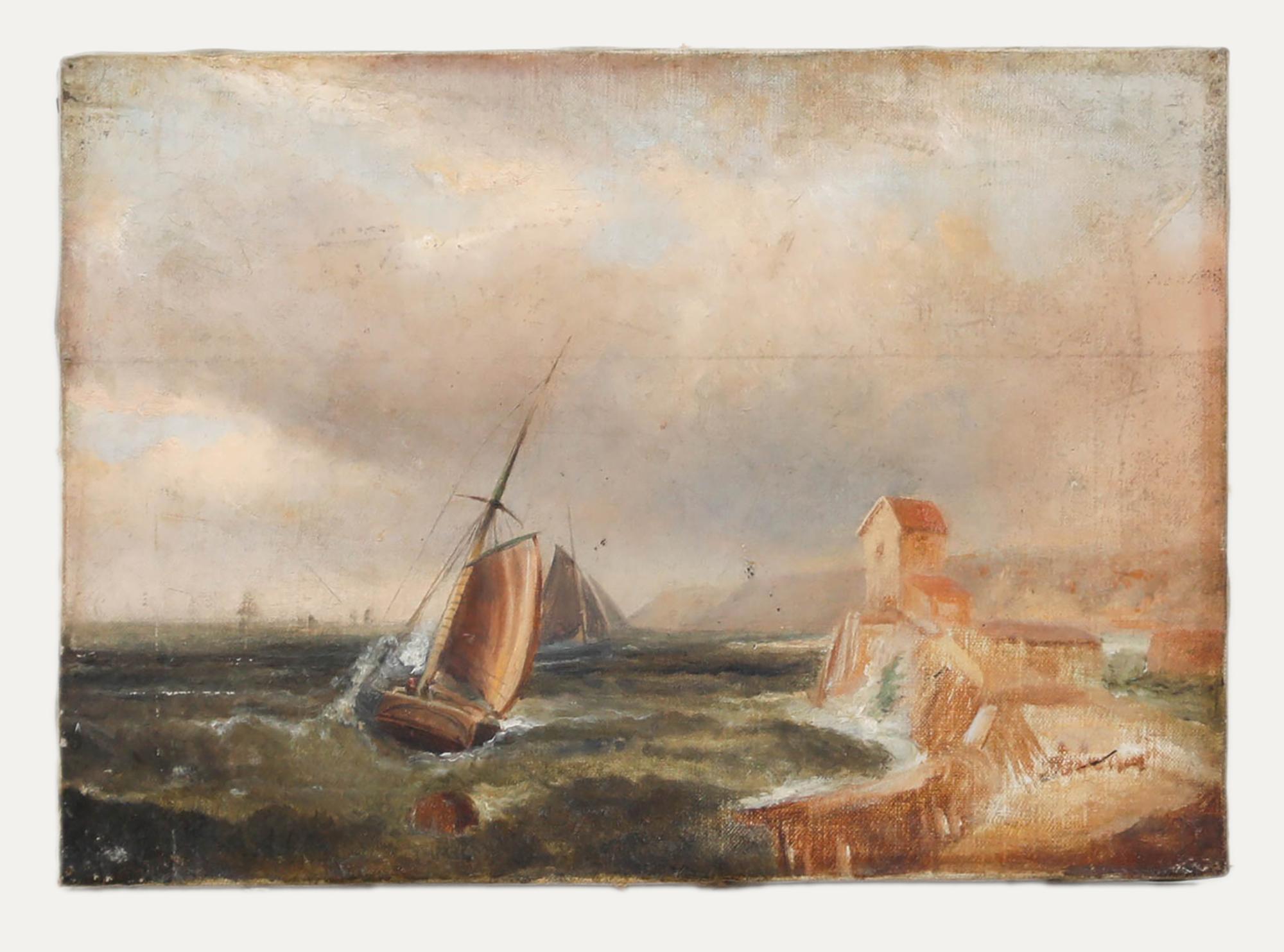 Attrib. Winifred H. Wilkinson - Late 19th Century Oil, A Strong Wind - Painting by Unknown