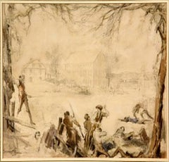 Zuschreibung: Entwurf für die Szene der Schlacht von Lexington im Film "Jani" von 1924