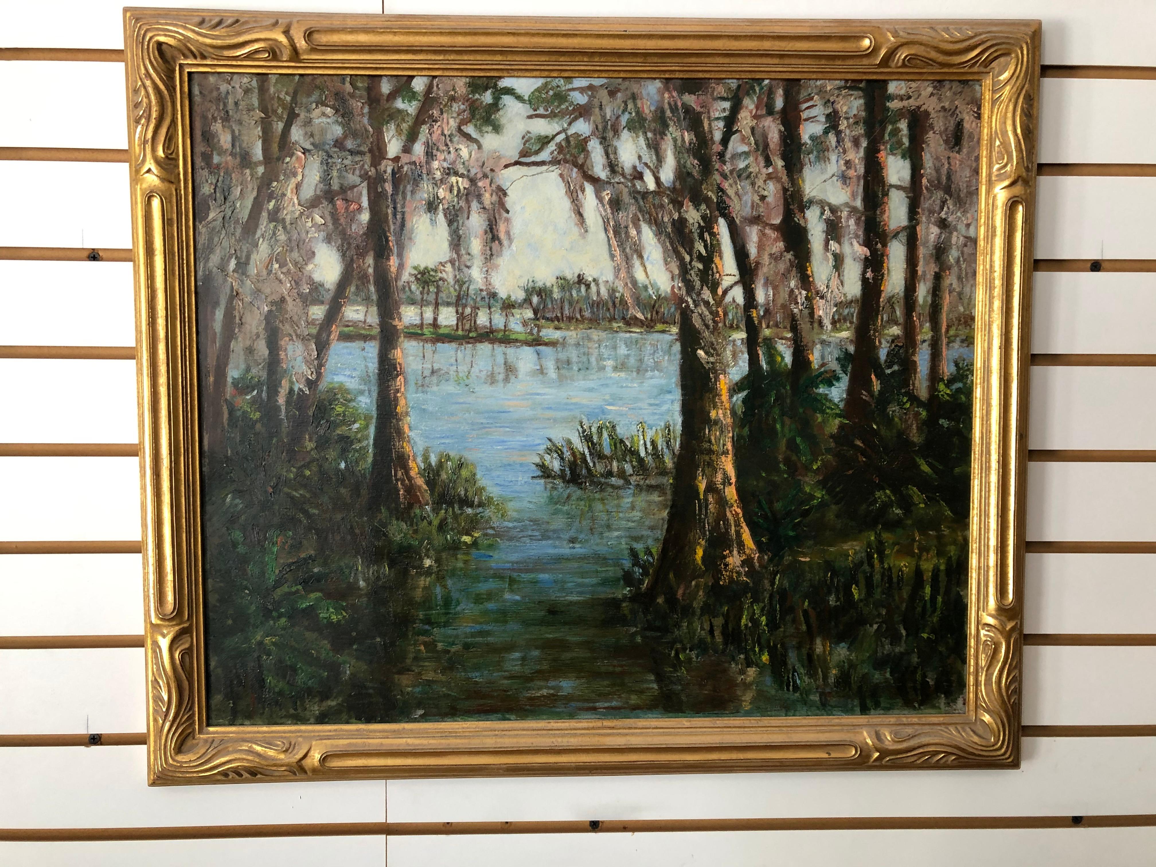 Attributed to May Spear Clinedinst  Old Florida Swamp Scene - Painting by Unknown