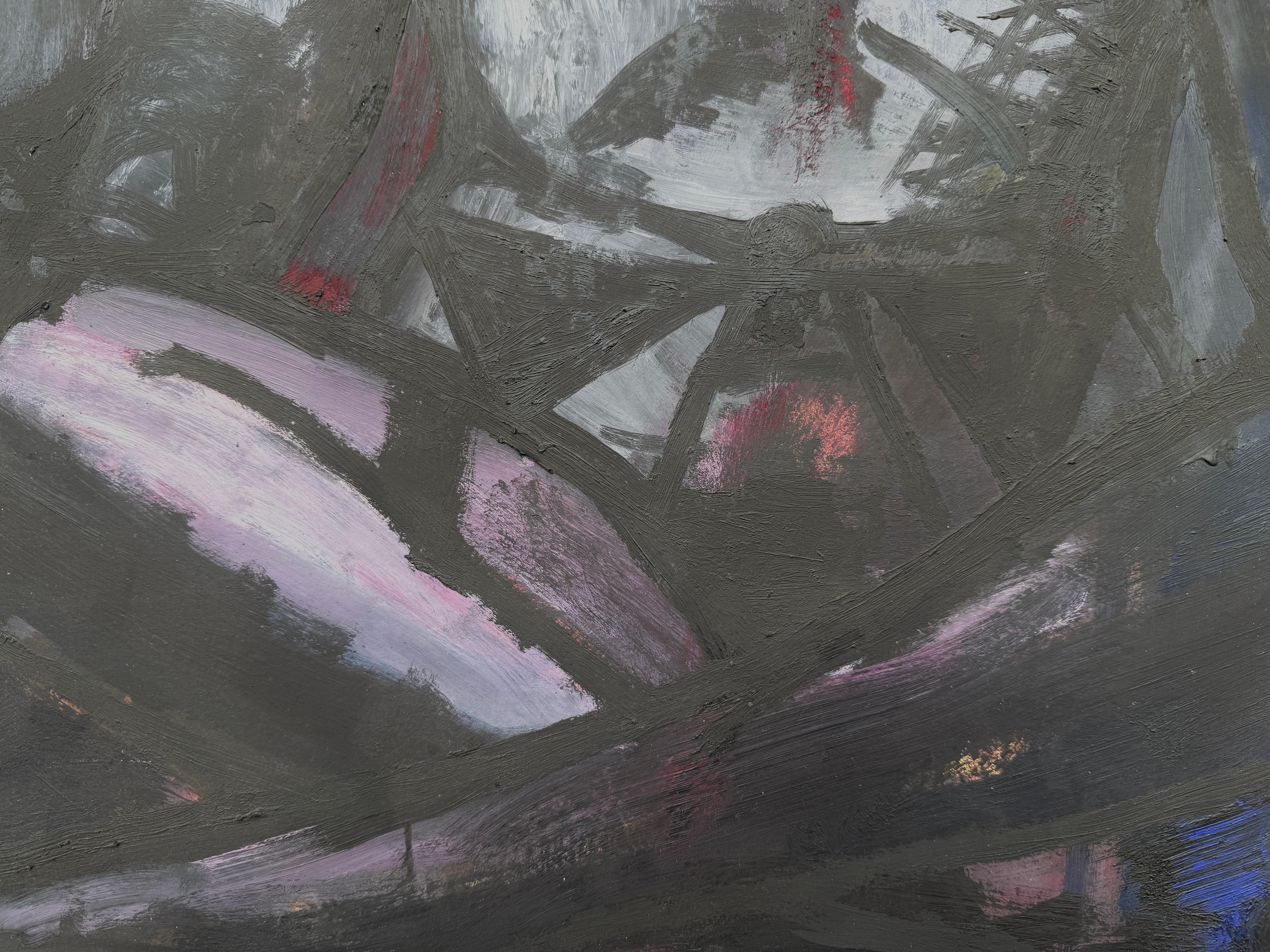 Aubade ama femme Acrylic on cardboard contemporary european art en vente 1