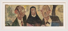 Auguste Jean Gaudin (1914-1992)  - French Mid 20th Century Oil, Nun & Drunks