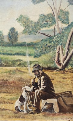 Australian Sheep Herder and His Chum, Man and His Dog