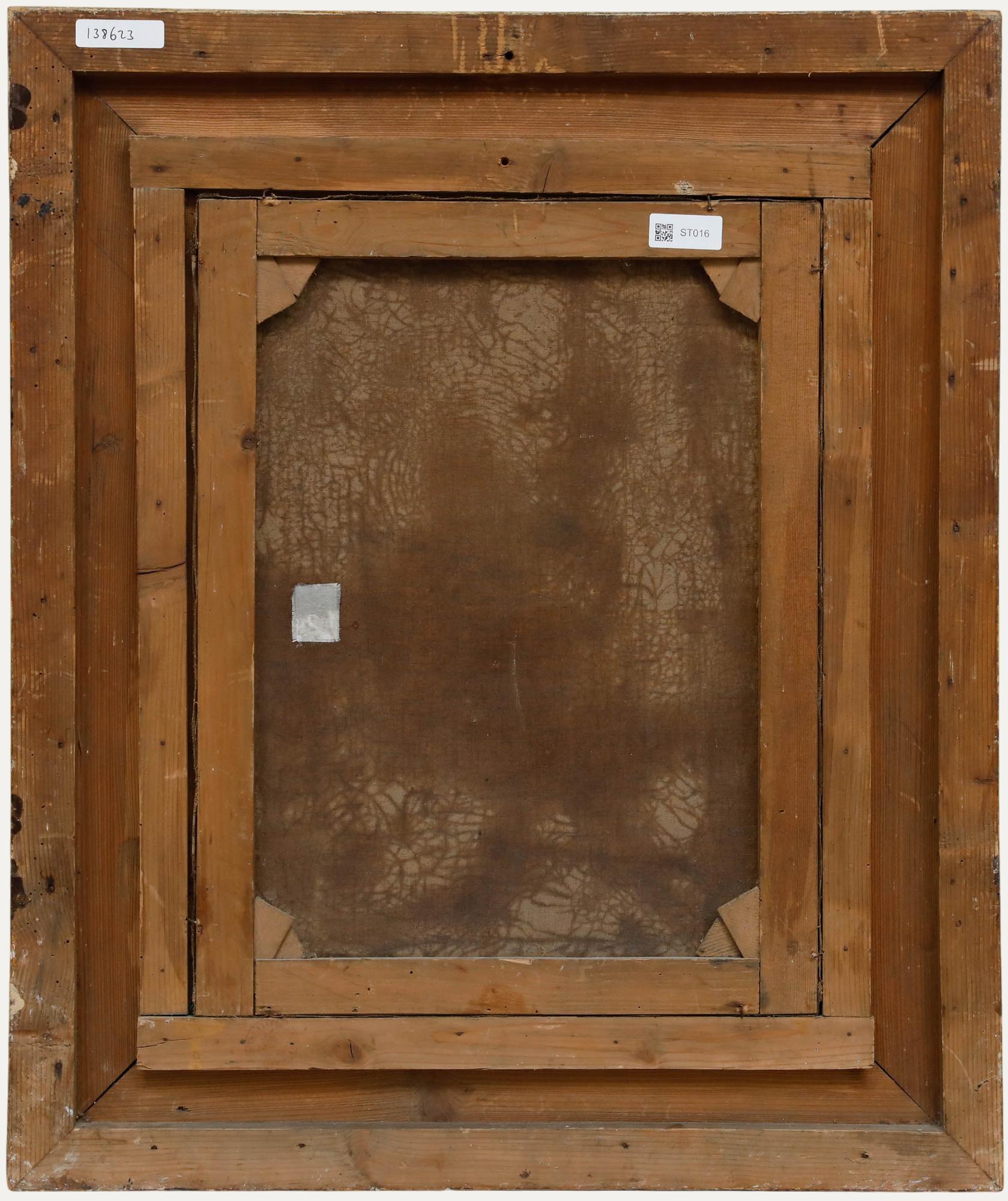 Óleo de la Escuela Austriaca de principios del siglo XIX - La pareja cortejando - Figurative Painting Marrón de Unknown