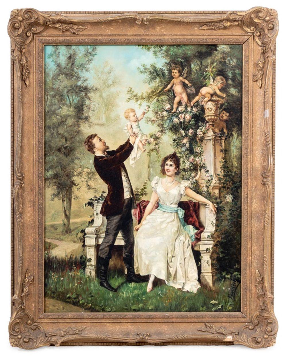 Unknown Portrait Painting - Austrian School Family Portrait
