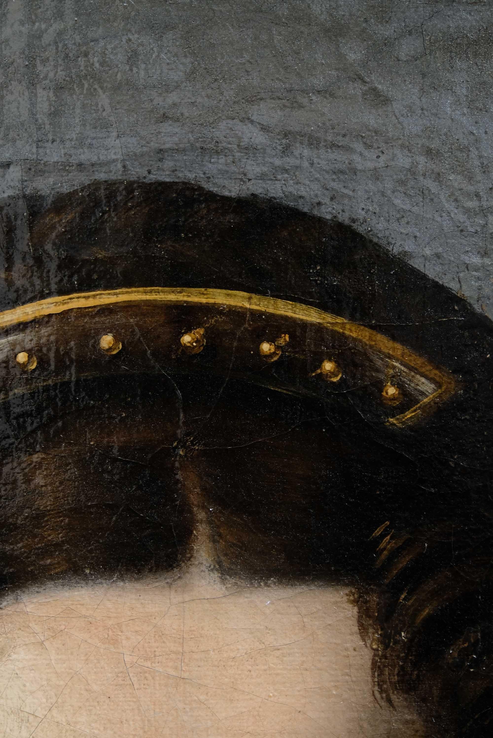 Escuela austriaca. Retrato de dama con mantón de flores. Hacia 1825 en venta 5