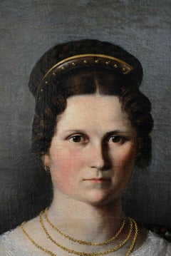 Austrian school. Portrait of a Lady with Floral Shawl. Ca. 1825