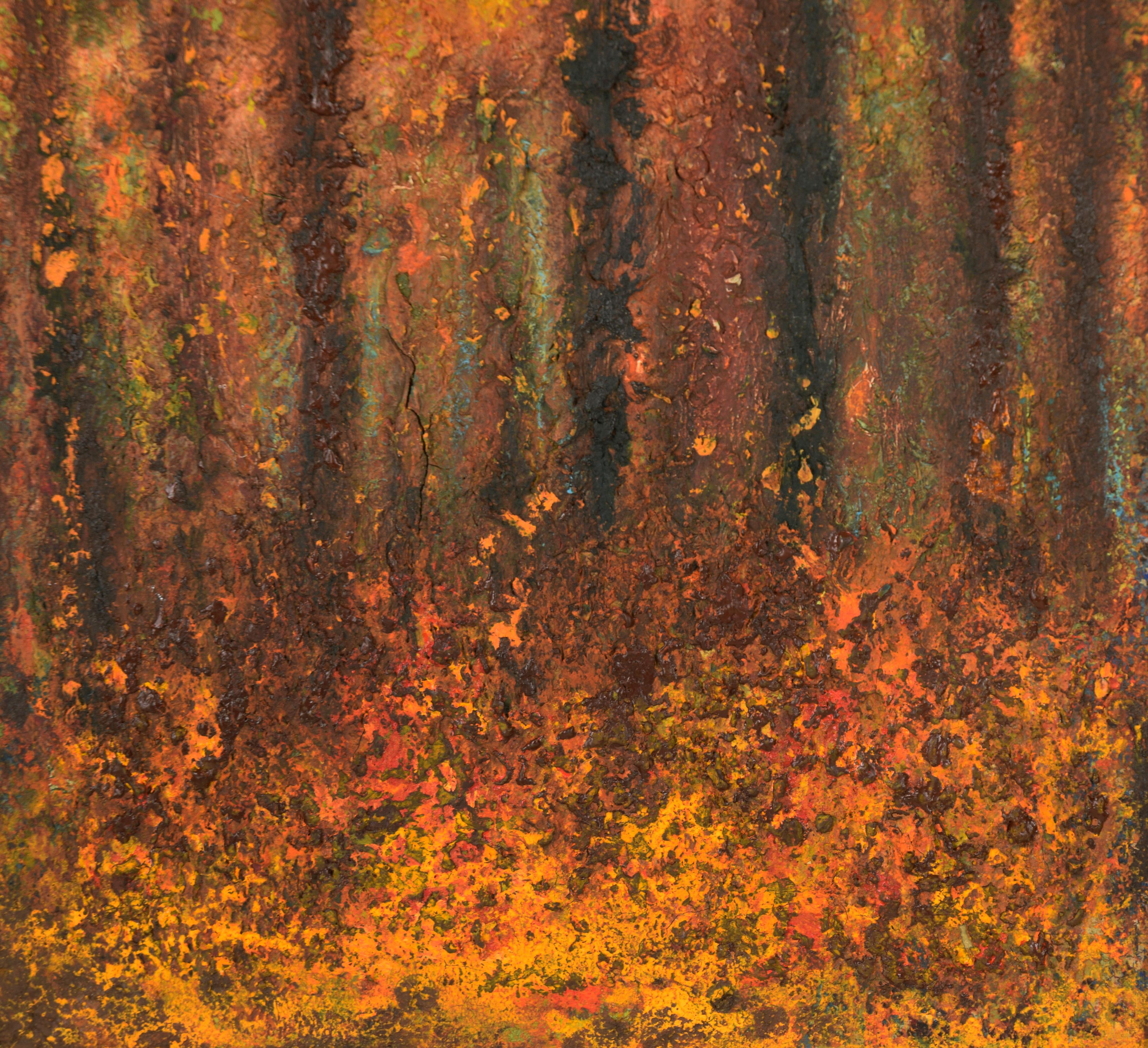 Herbst Explosion, Herbstwald Abstrakt-expressionistische Landschaft  (Amerikanischer Impressionismus), Painting, von Unknown