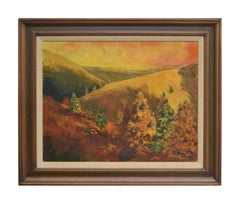 Vintage Autumn Hills Landscape