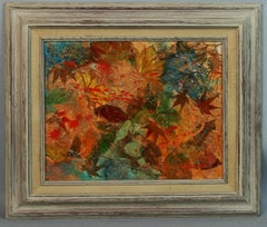 Autumn Leaves Vintage American Expressionist Oil Painting on Canvas