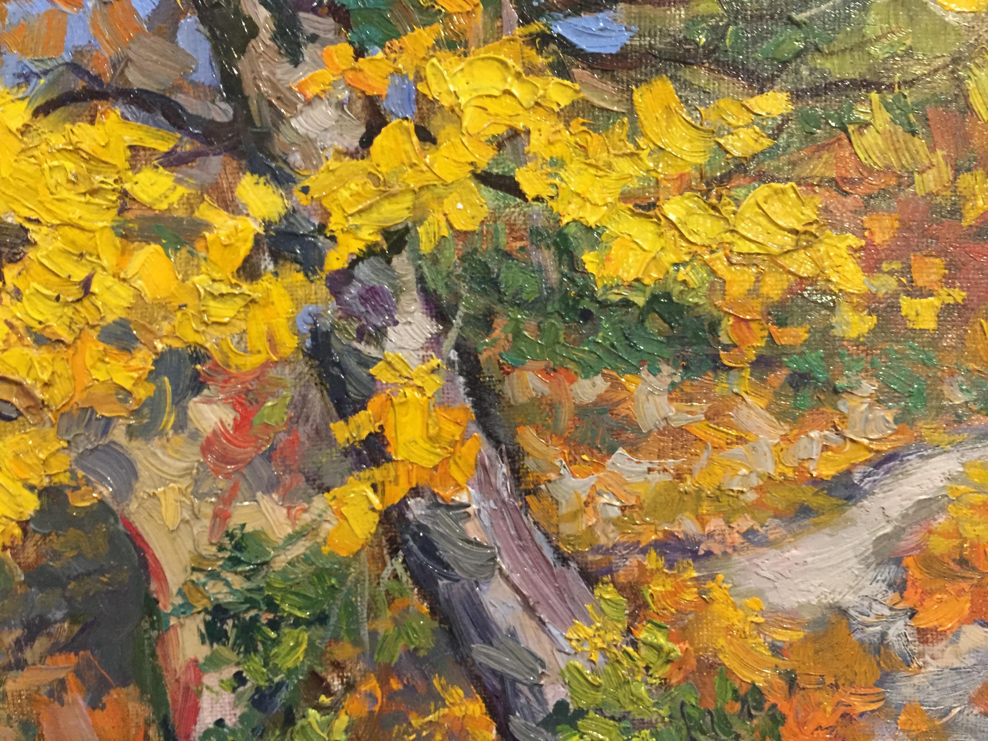 Autumn Splendor - Brown Landscape Painting by Unknown