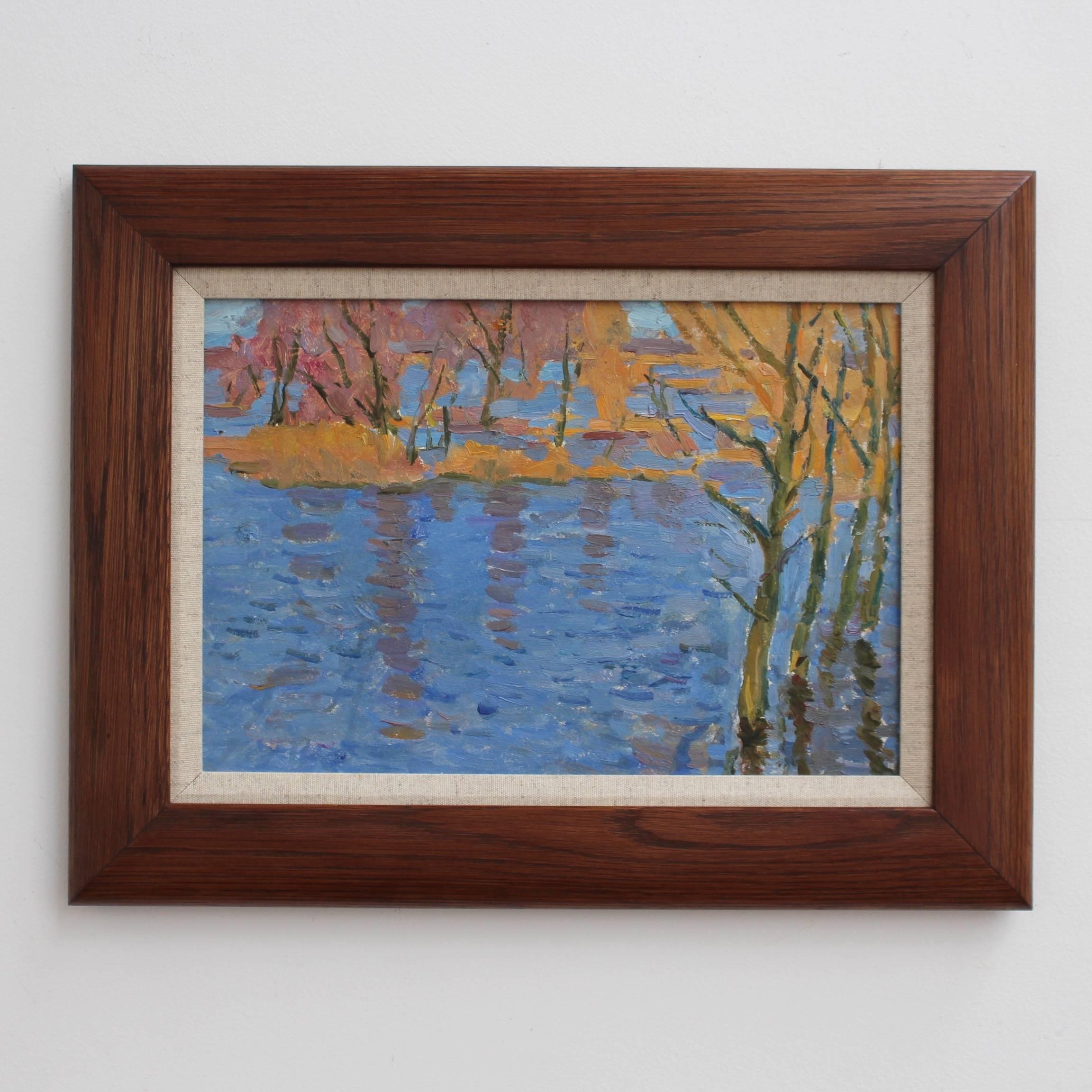 Autumnal Lake - Painting by Unknown