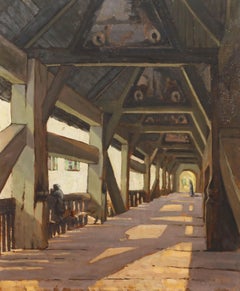 A.W. Hudson - Mid 20th Century Oil, Bridge Over Guadalquivir