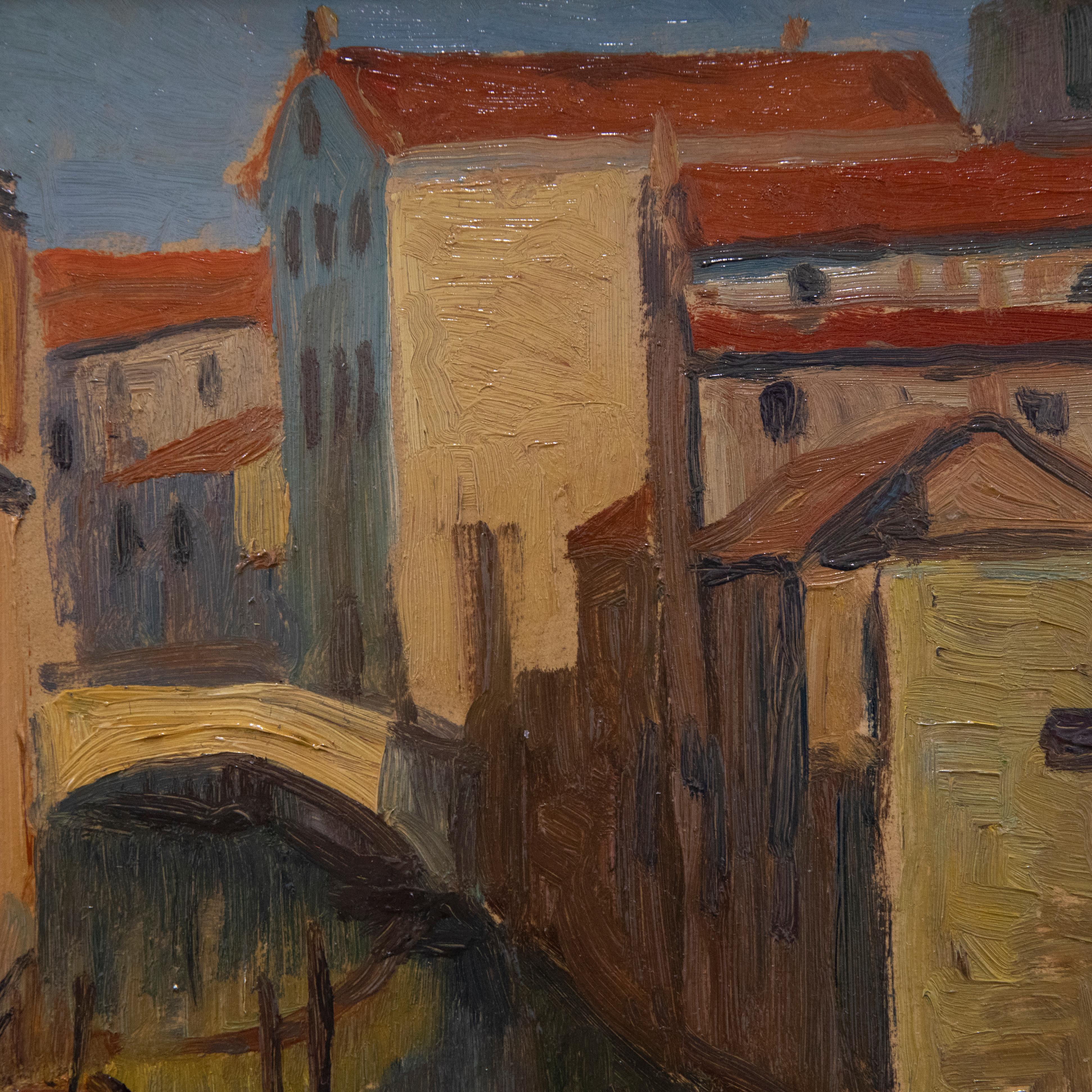 Axel Hansen (1896-1936) - Danish School Oil, Venice in Afternoon Light For Sale 1