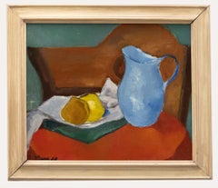 Axel Nilsson (1889-1980) - Framed Mid 20th Century Oil, Still Life with Blue Jug