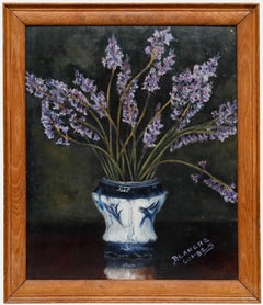 B. Lanche Combes - Gerahmtes Öl des 20. Jahrhunderts, Stilleben mit Blauglocken